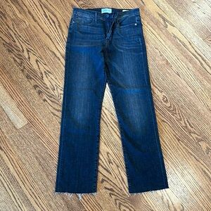 FRAME denim ‘Le High Straight’ charcoal with raw hem size 29